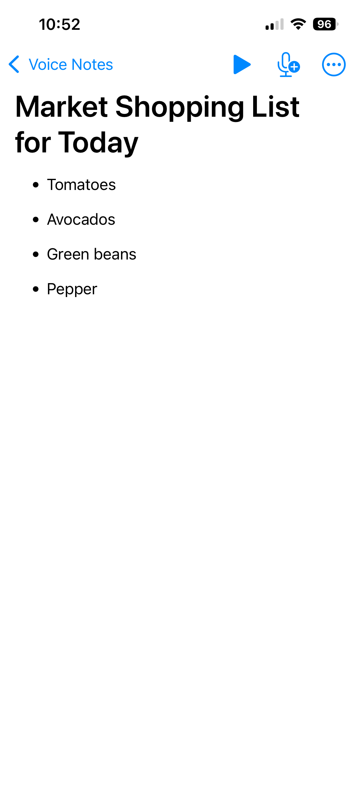 VoiceNotes transcript detail